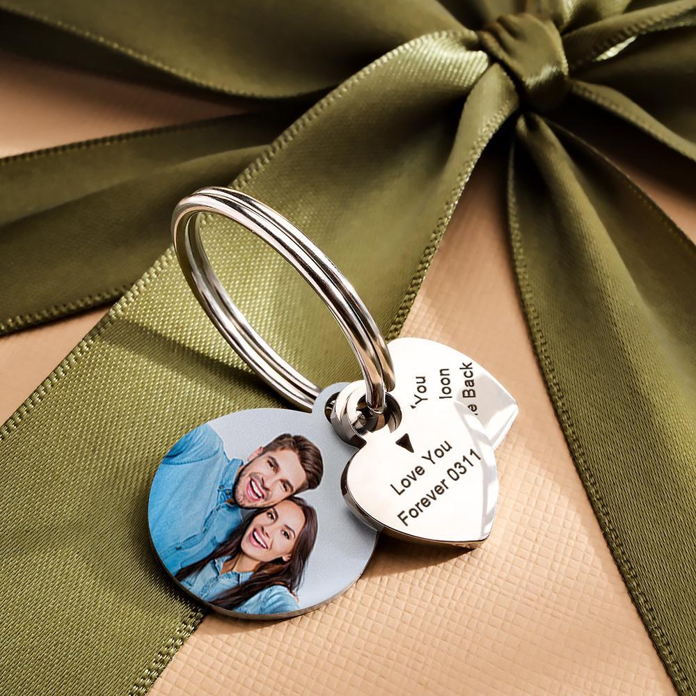 Personalized Photo Family Keychain Engraved Metal Key Chain Gifts For Him - soufeelus