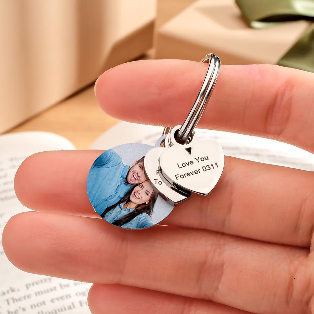 Personalized Photo Family Keychain Engraved Metal Key Chain Gifts For Him - soufeelus