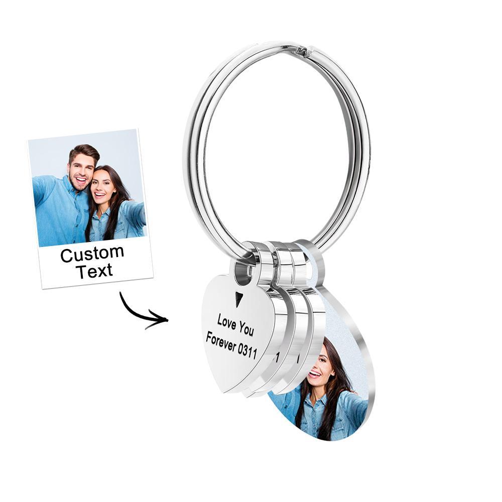Personalized Photo Family Keychain Engraved Metal Key Chain Gifts For Him - soufeelus