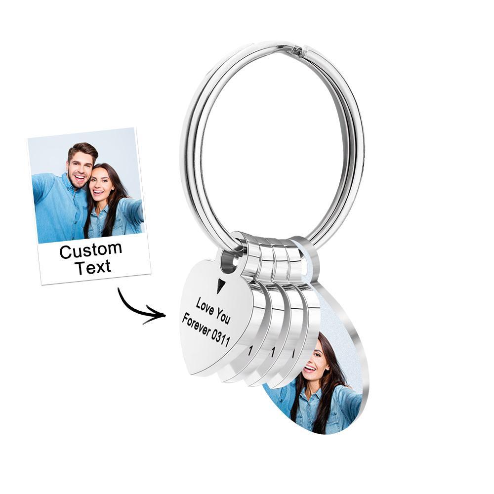 Personalized Photo Family Keychain Engraved Metal Key Chain Gifts For Him - soufeelus