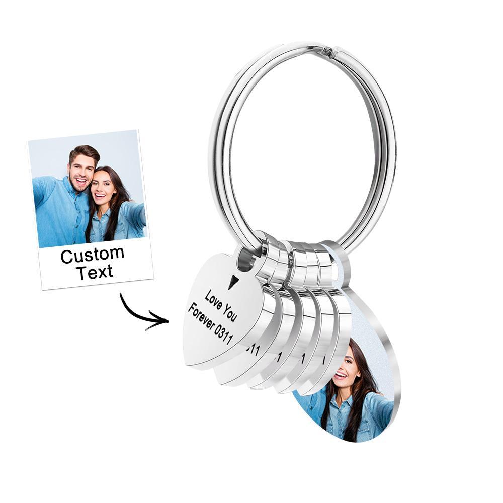 Personalized Photo Family Keychain Engraved Metal Key Chain Gifts For Him - soufeelus