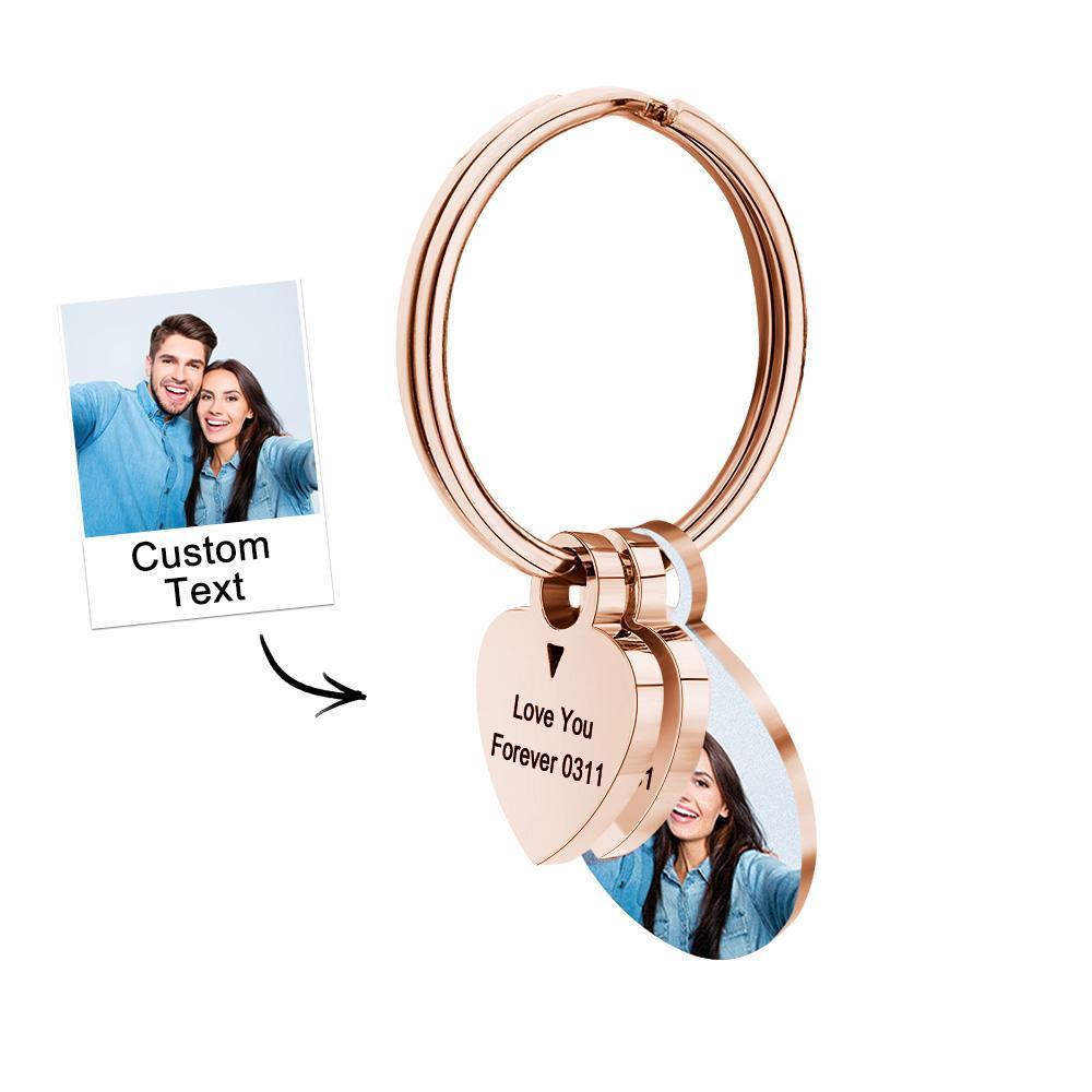 Personalized Photo Family Keychain Engraved Metal Key Chain Gifts For Him - soufeelus