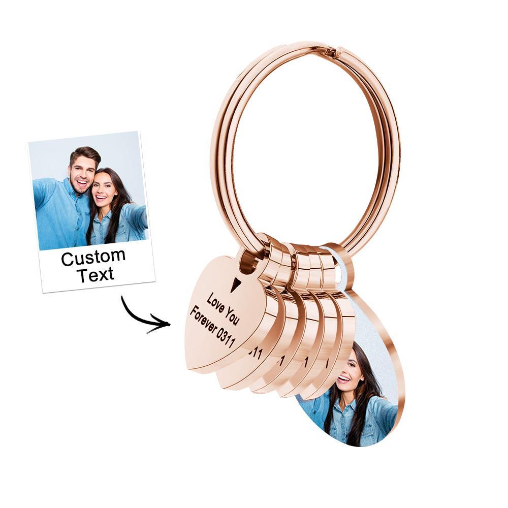 Personalized Photo Family Keychain Engraved Metal Key Chain Gifts For Him - soufeelus