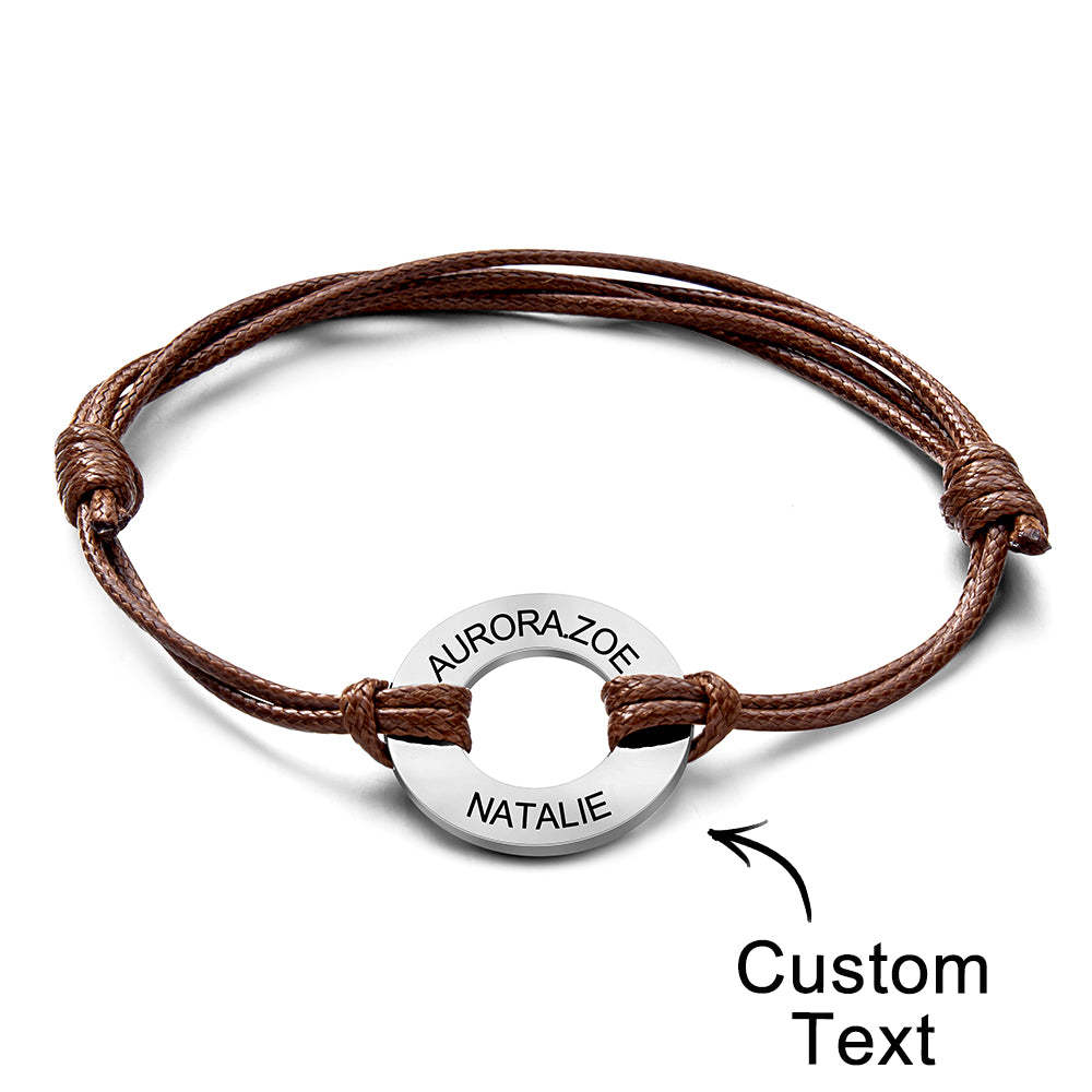 Custom Engraved Bracelet Simple Design Gifts For Dad