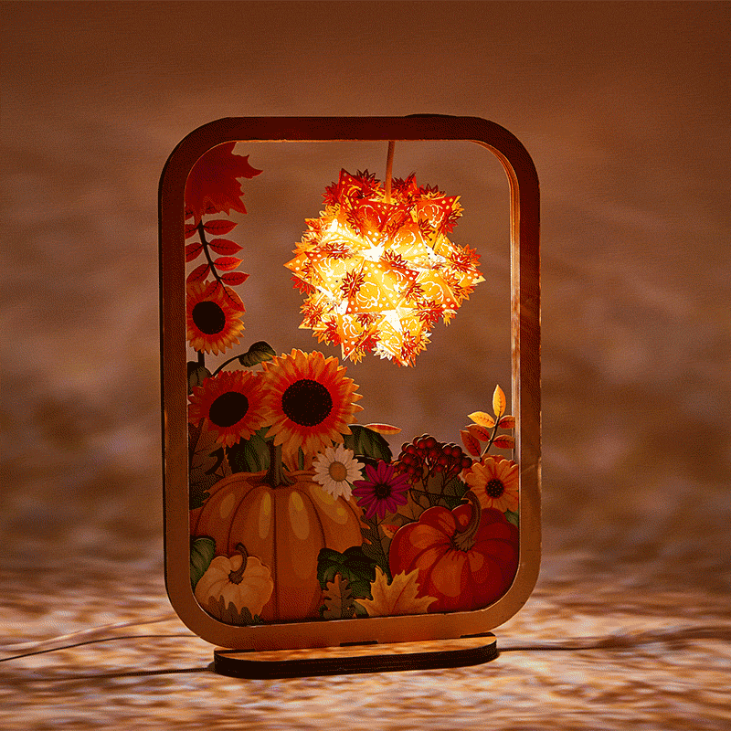 3D Paper Sculpture Night Light Fall Halloween Gifts for Kids and Adults Great Decor Light in Bedroom Living Room - soufeelus
