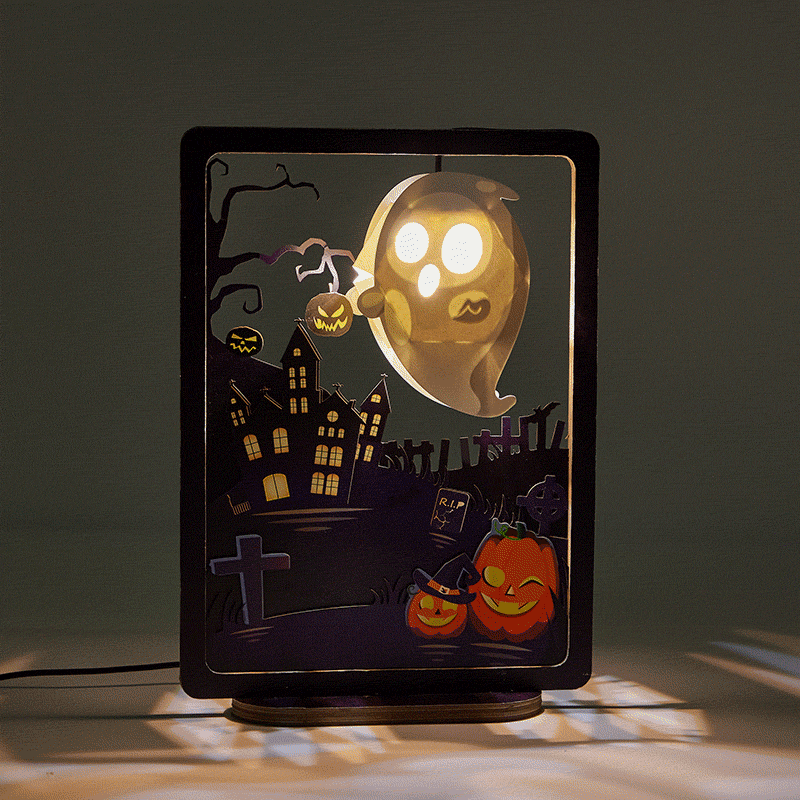 3D Paper Sculpture Night Light Fall Halloween Gifts for Kids and Adults Great Decor Light in Bedroom Living Room - soufeelus