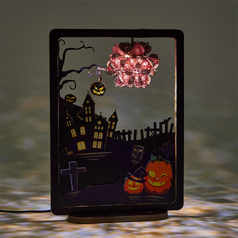3D Paper Sculpture Night Light Fall Halloween Gifts for Kids and Adults Great Decor Light in Bedroom Living Room - soufeelus