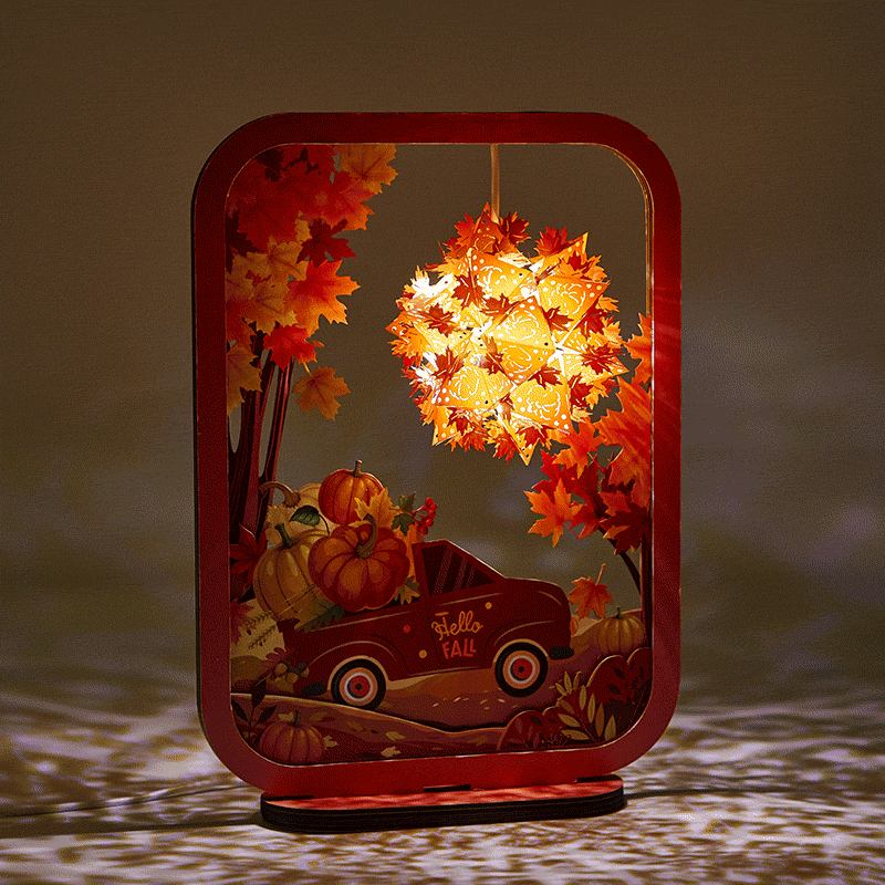3D Paper Sculpture Night Light Fall Halloween Gifts for Kids and Adults Great Decor Light in Bedroom Living Room - soufeelus