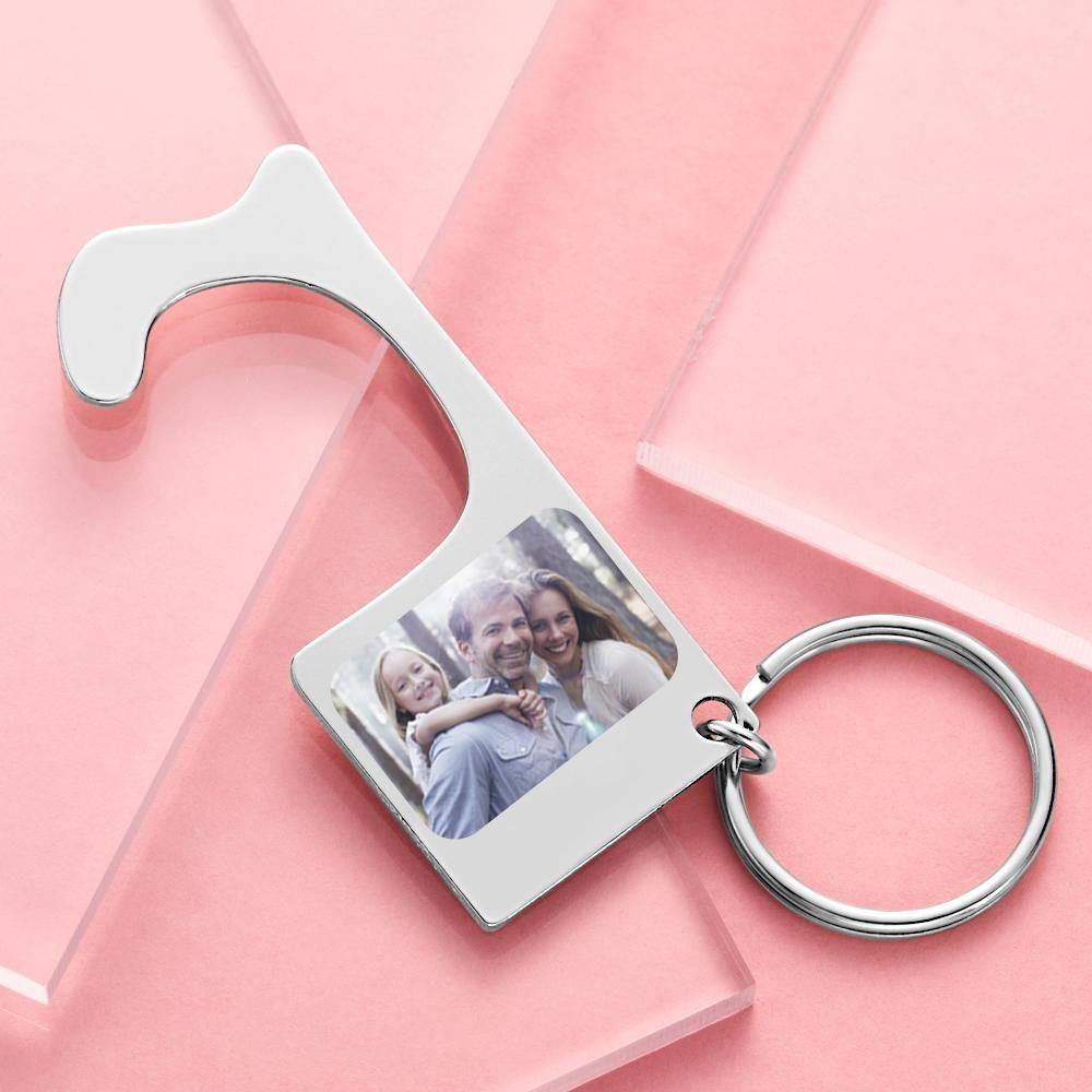 Custom Door Opener Button Pusher Personal Safety Keychain Touch Tool Contactless Touch Gift for Him - soufeelus