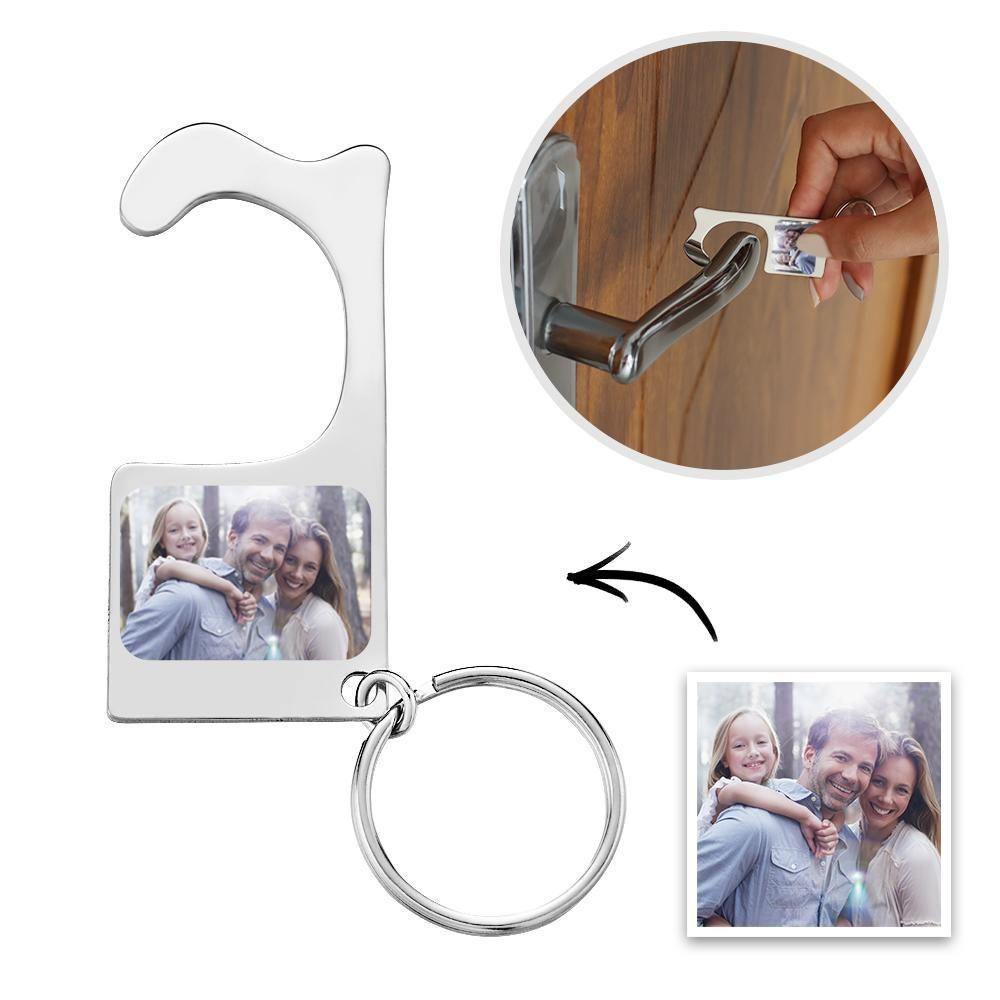 Custom Door Opener Button Pusher Personal Safety Keychain Touch Tool Contactless Touch Gift for Him - soufeelus