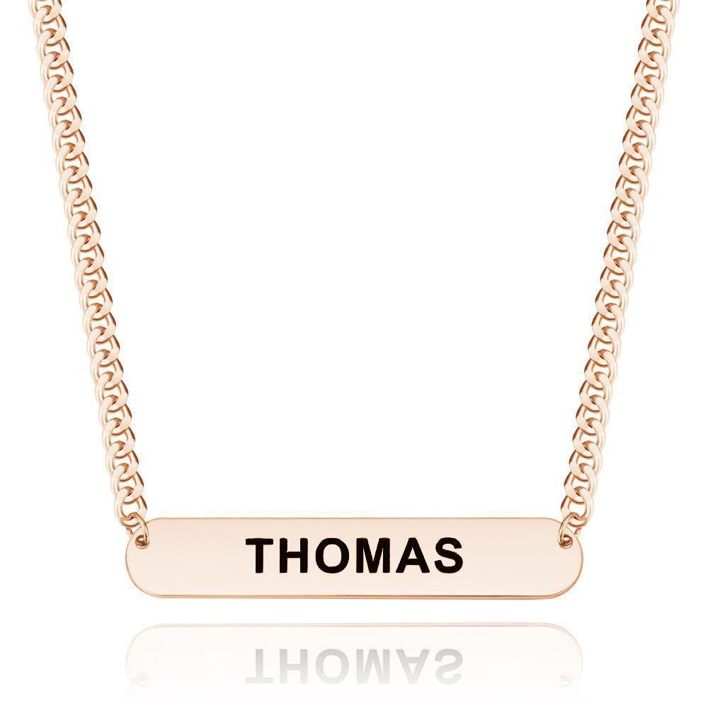 Custom Men's Necklace Engraved Necklace Thick Chain Punk Rose Gold Plated - soufeelus