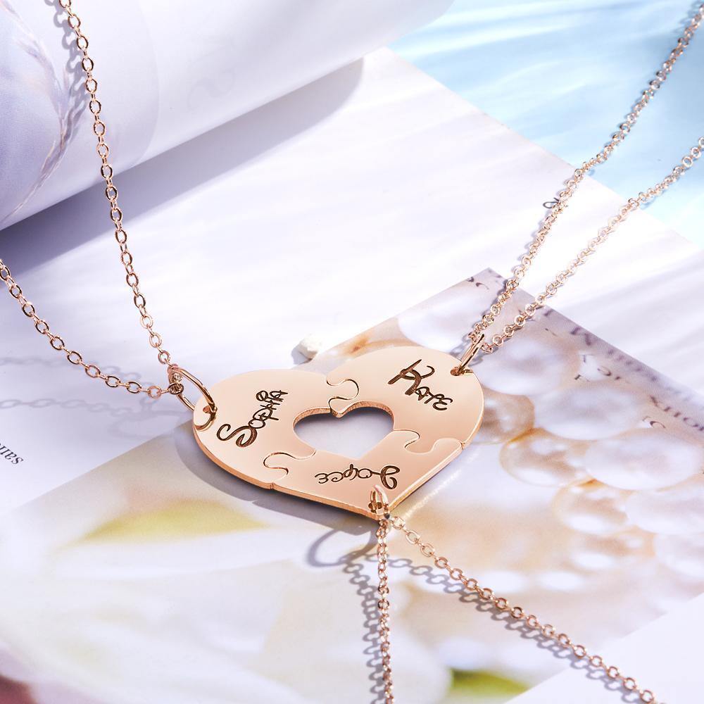 Engraved Necklace Custom Engraved Pendant Gift for Her, Memorial Gift Rose Gold Plated - soufeelus