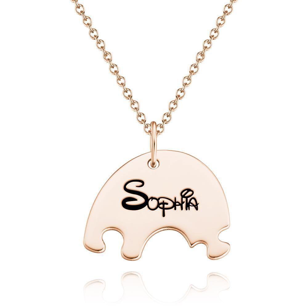 Engraved Necklace Custom Engraved Pendant Gift for Her, Memorial Gift 14k Gold Plated - soufeelus