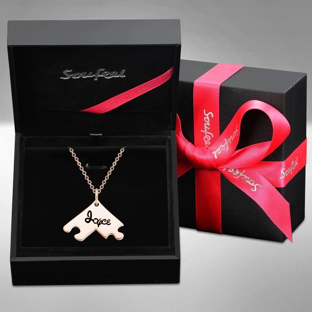 Engraved Necklace Custom Engraved Pendant Gift for Her, Rose Gold - soufeelus