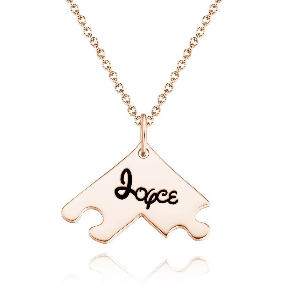 Engraved Necklace Custom Engraved Pendant Gift for Her, Rose Gold - soufeelus