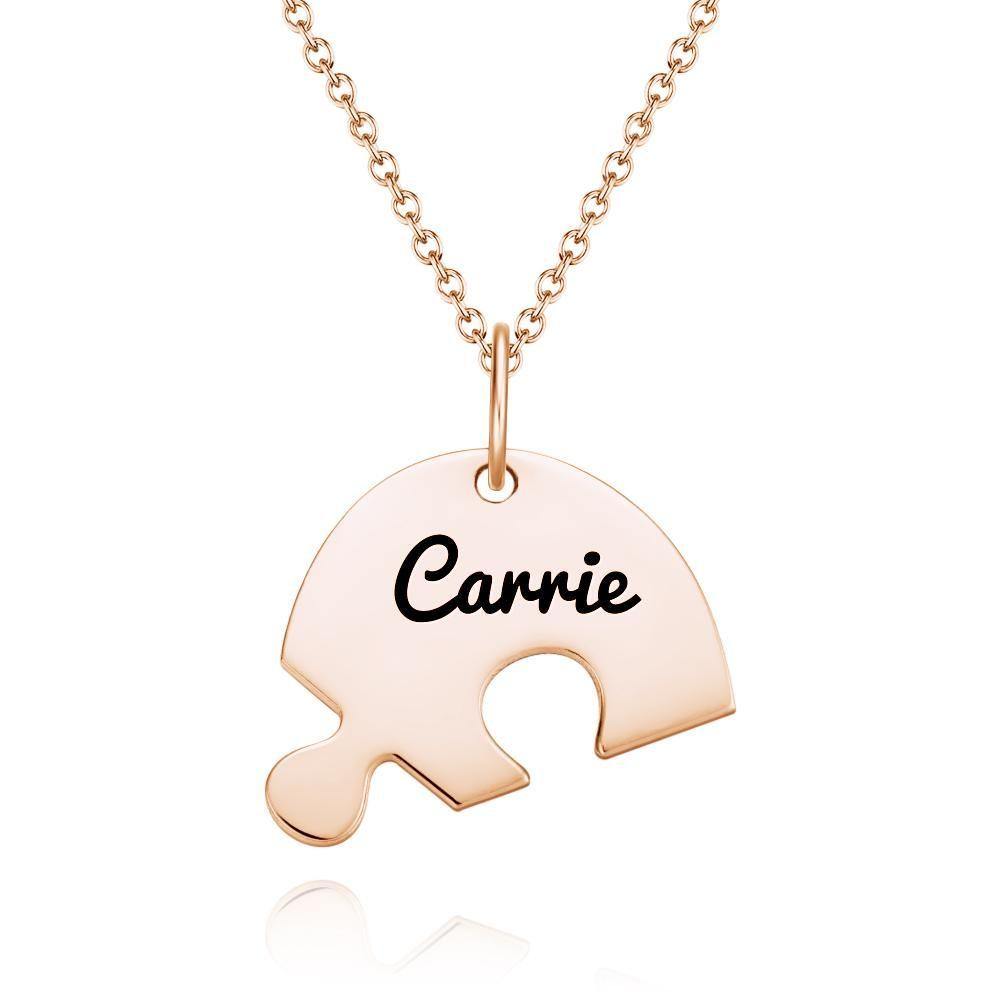 Engraved Necklace Best Friend Necklace Christmas Gift Rose Gold Plated Silver - soufeelus