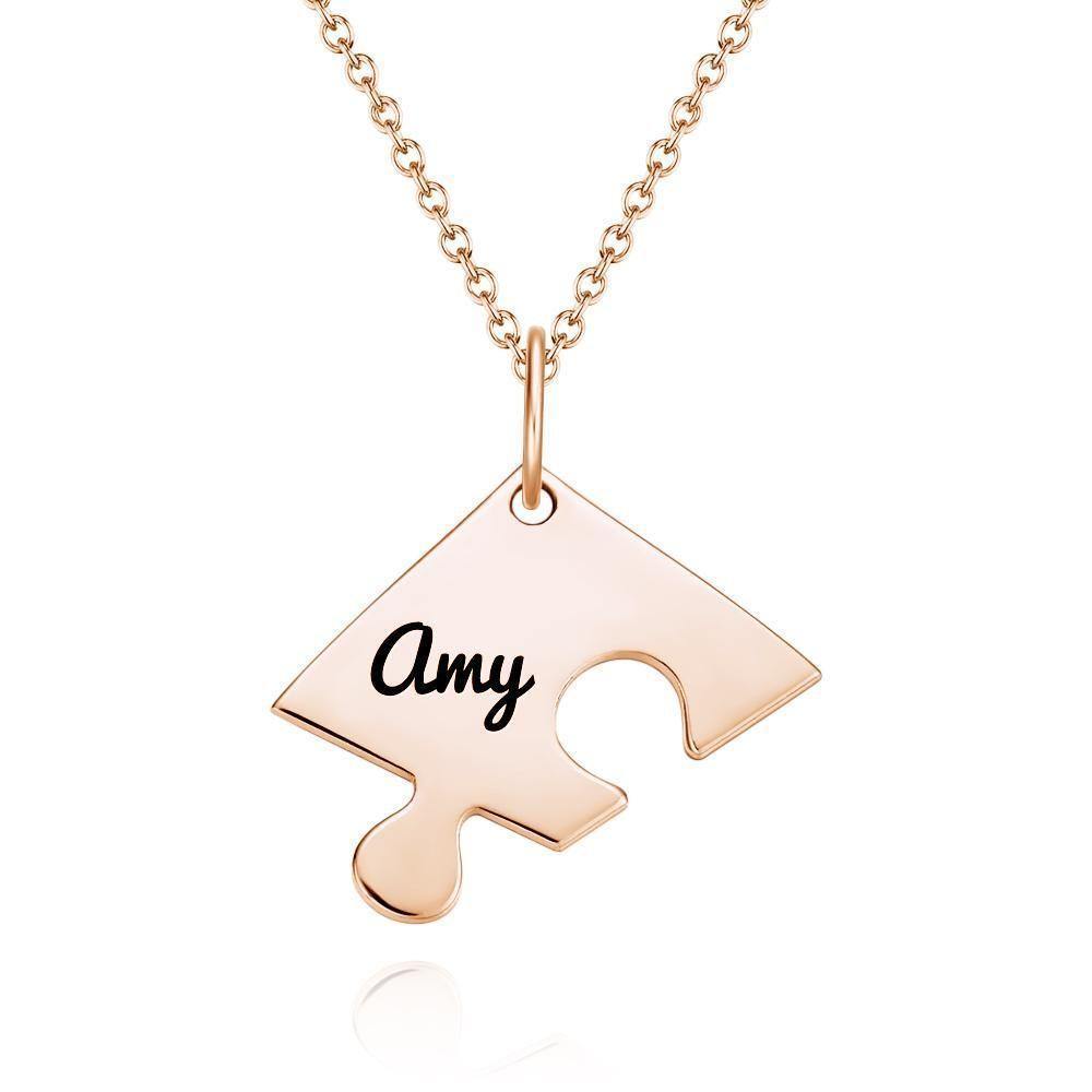 Custom Engraved Necklace Best Friend Necklace Memorial Gift Rose Gold Plated Silver - soufeelus