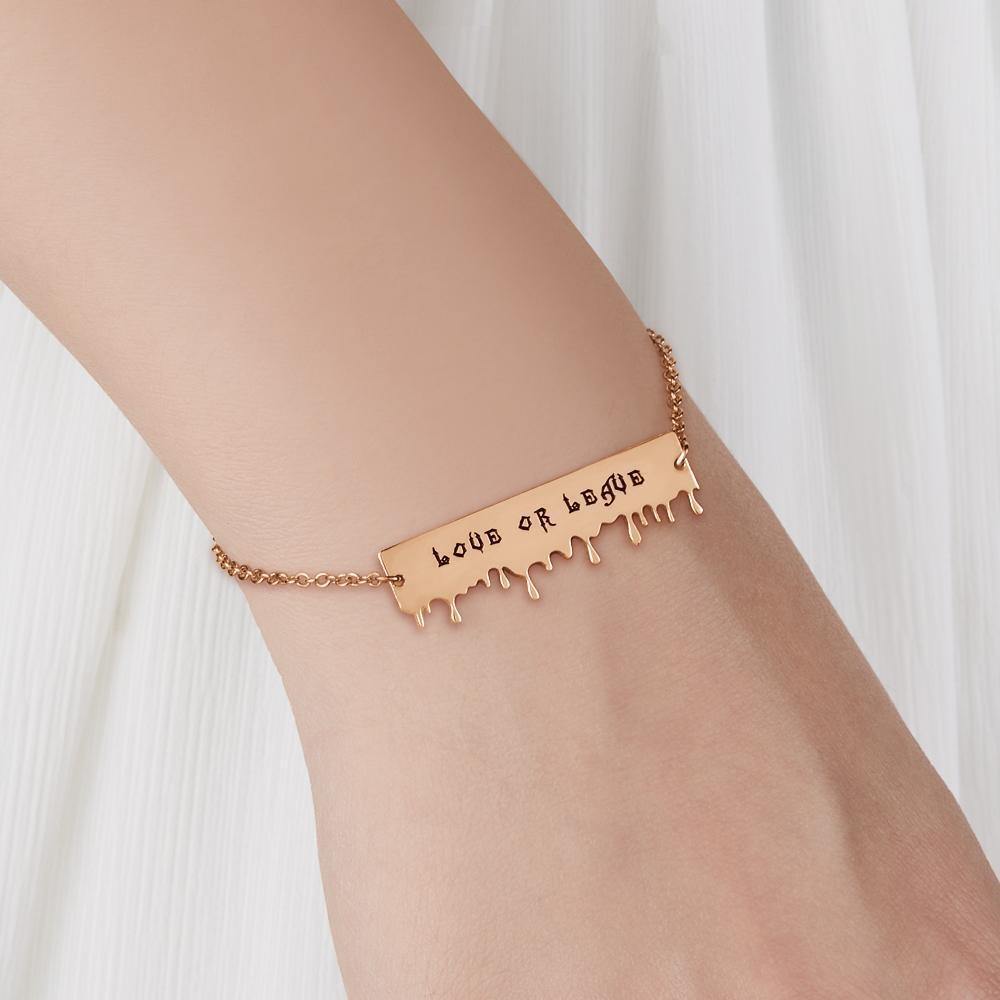 Custom Bracelet Name Bracelet Gifts Rose Gold Plated - soufeelus