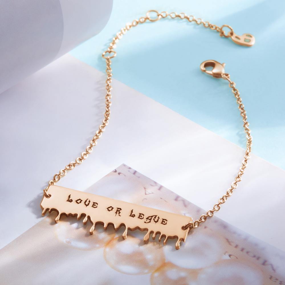 Custom Bracelet Name Bracelet Gifts Rose Gold Plated - soufeelus