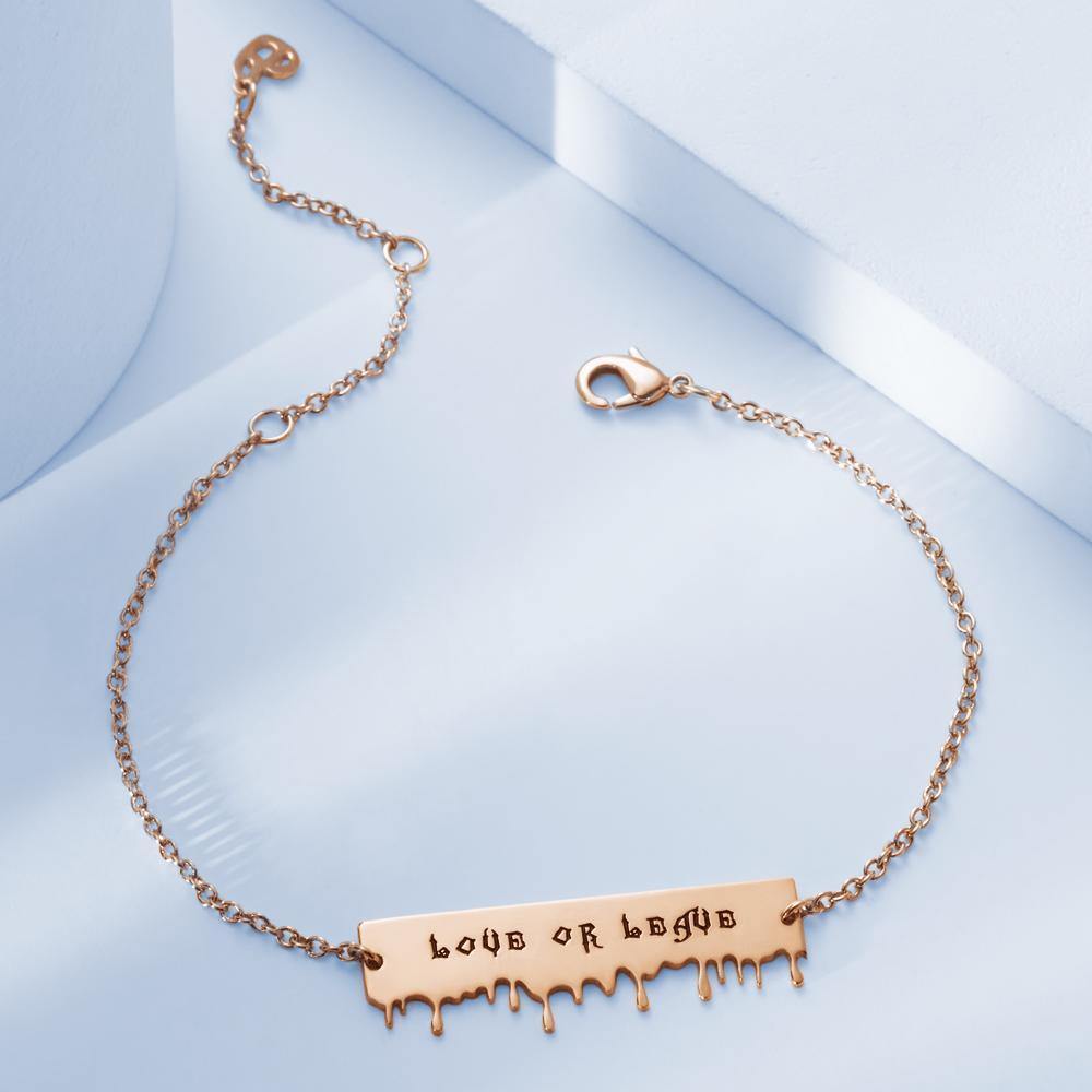 Custom Bracelet Name Bracelet Gifts Rose Gold Plated - soufeelus