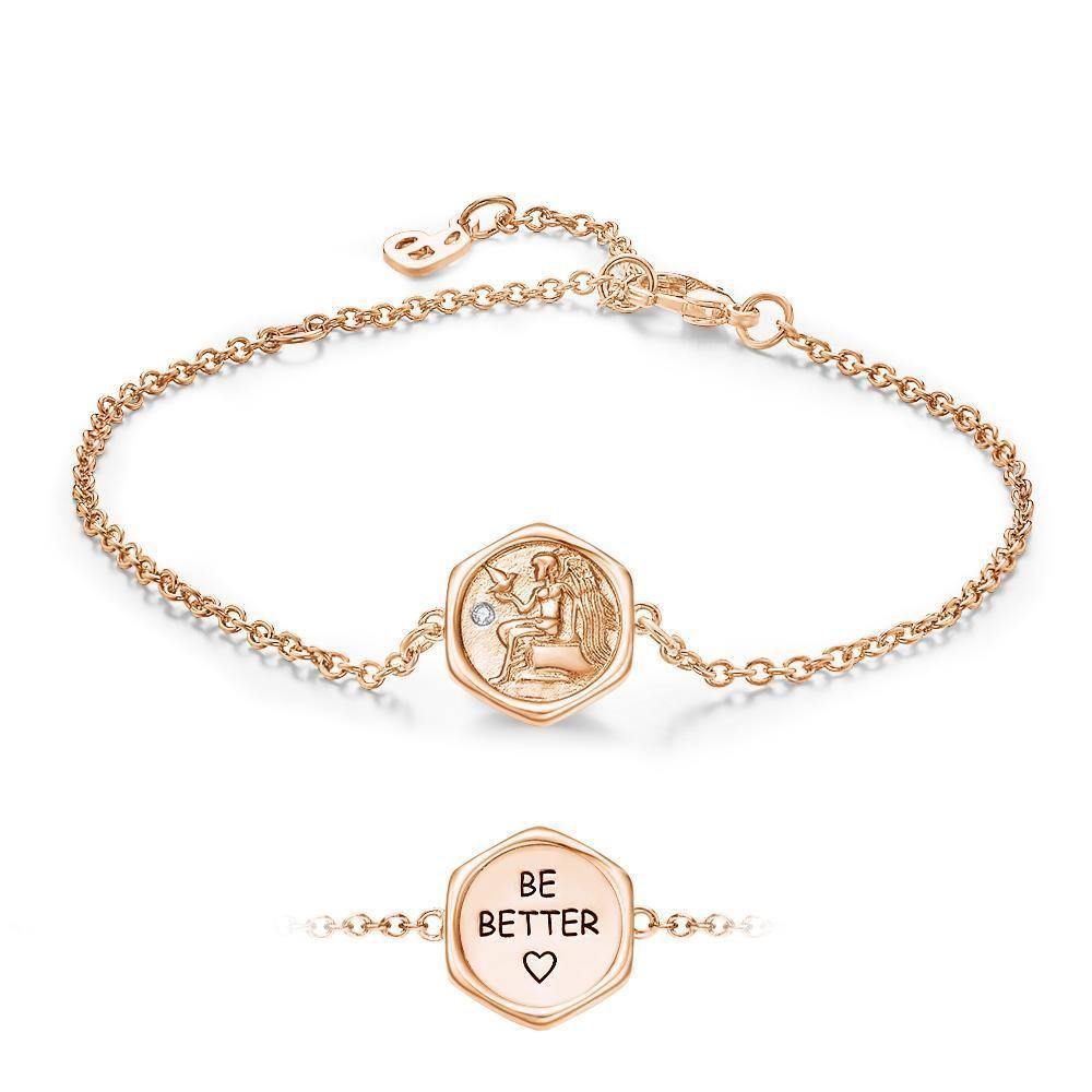 Name Bracelet Victory Wishing Coin Good Luck Bracelet 14k Gold Plated - soufeelus