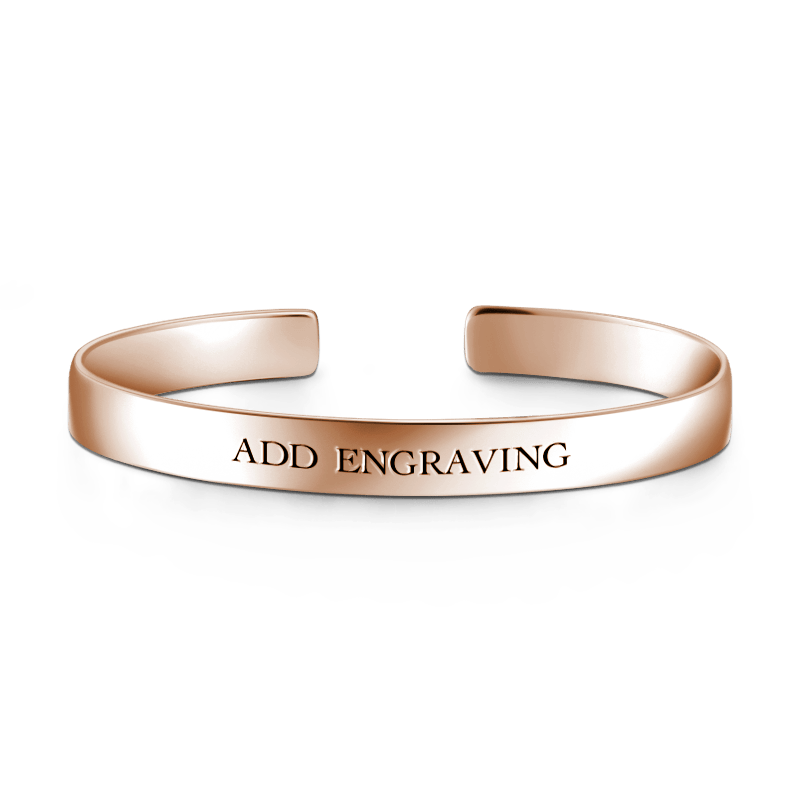 Engraved Bangle Rose Gold Plated Silver - soufeelus