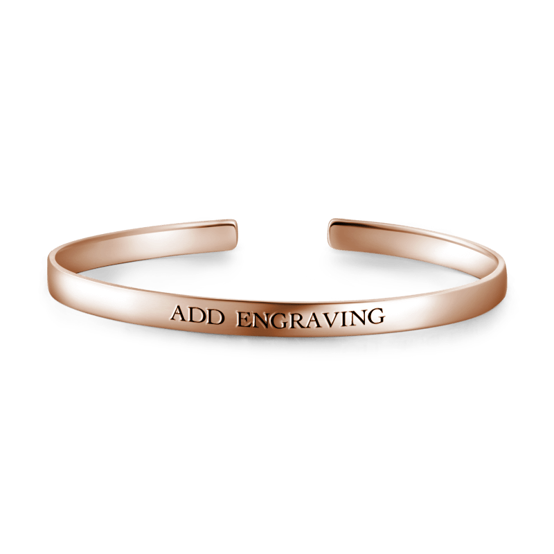 Engraved Bangle Rose Gold Plated Silver - soufeelus