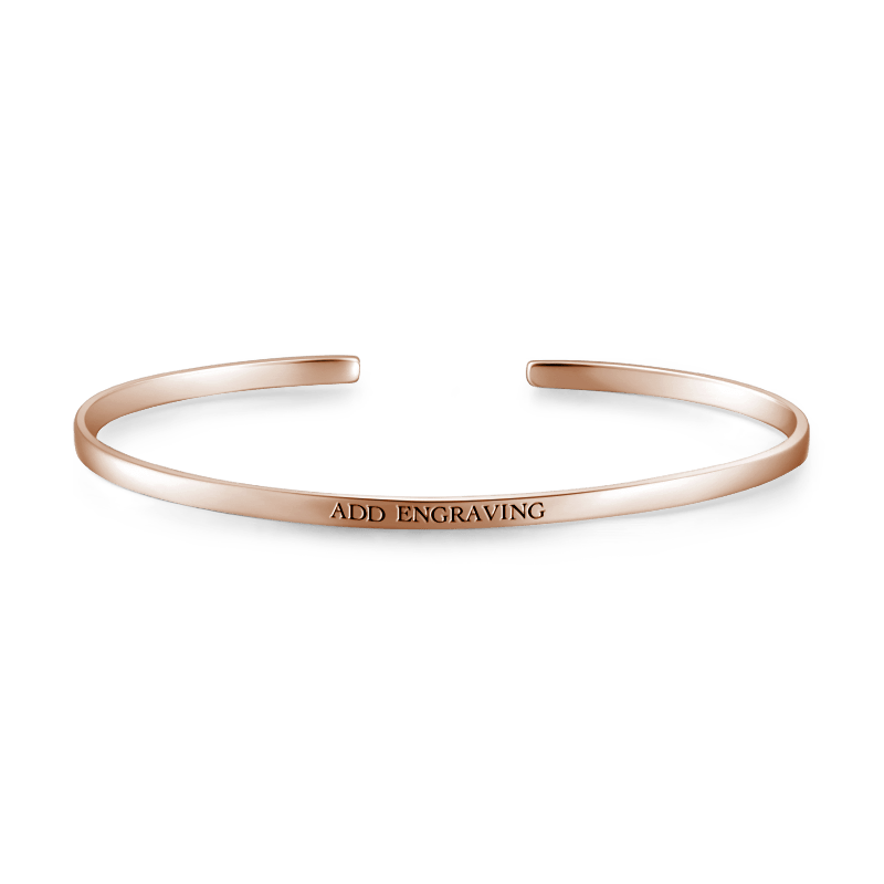 Engraved Bangle Rose Gold Plated Silver - soufeelus