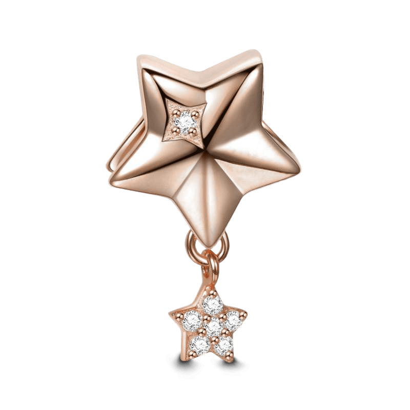 Stars Charm Rose Gold Plated Silver - soufeelus