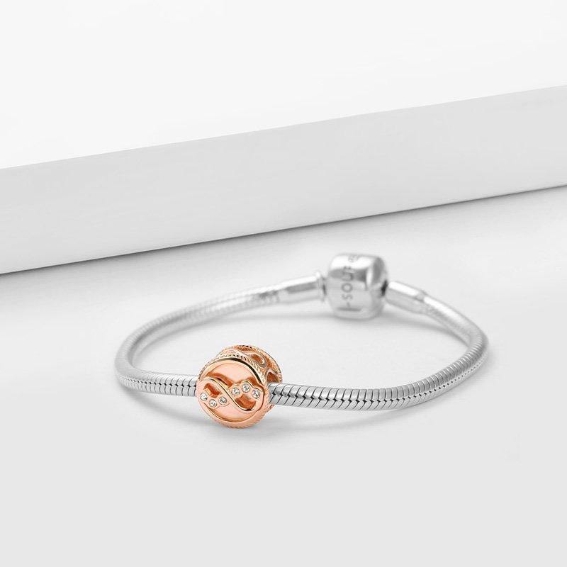 Infinity Love Charm Rose Gold Plated Silver - soufeelus