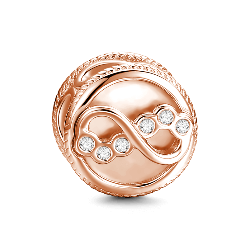 Infinity Love Charm Rose Gold Plated Silver - soufeelus