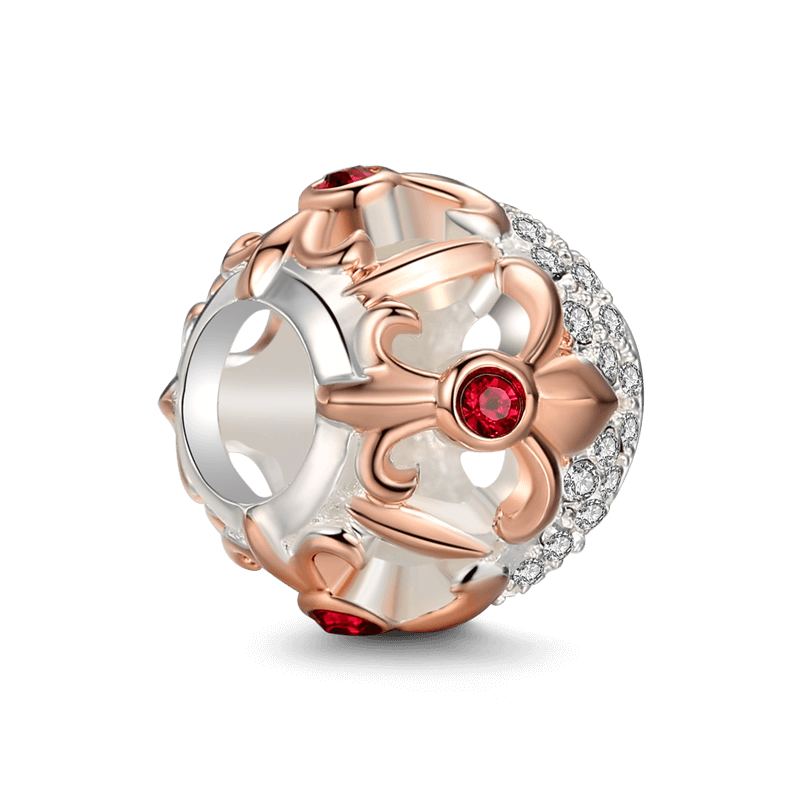 France Lily Charm Rose Gold Plated Silver - soufeelus