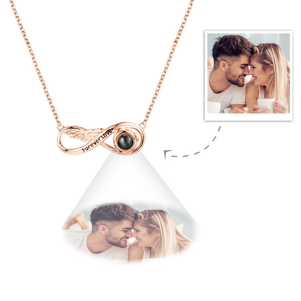 Custom Projection Necklace Infinity Photo Necklace for Her - soufeelus