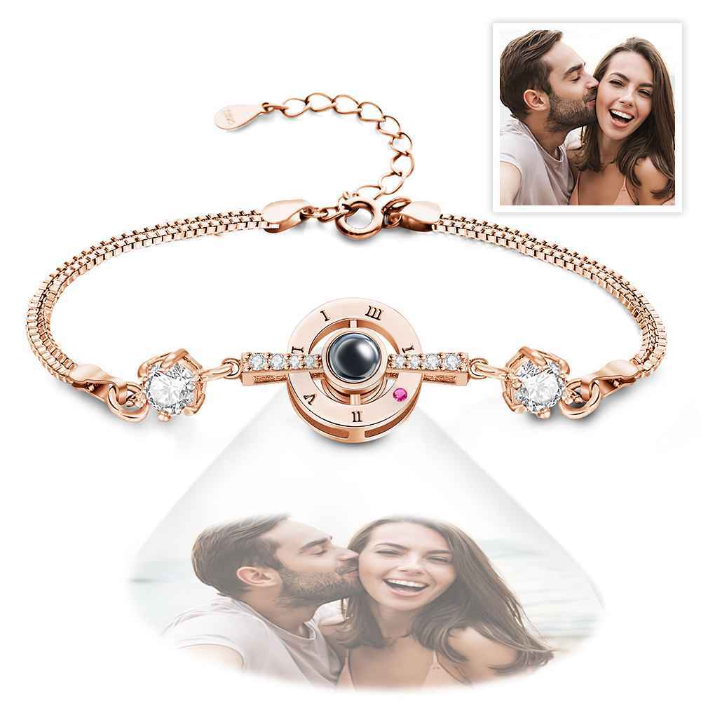 Personalized Photo Projection Bracelet Roman Numerals Elegant Bracelet For Her - soufeelus