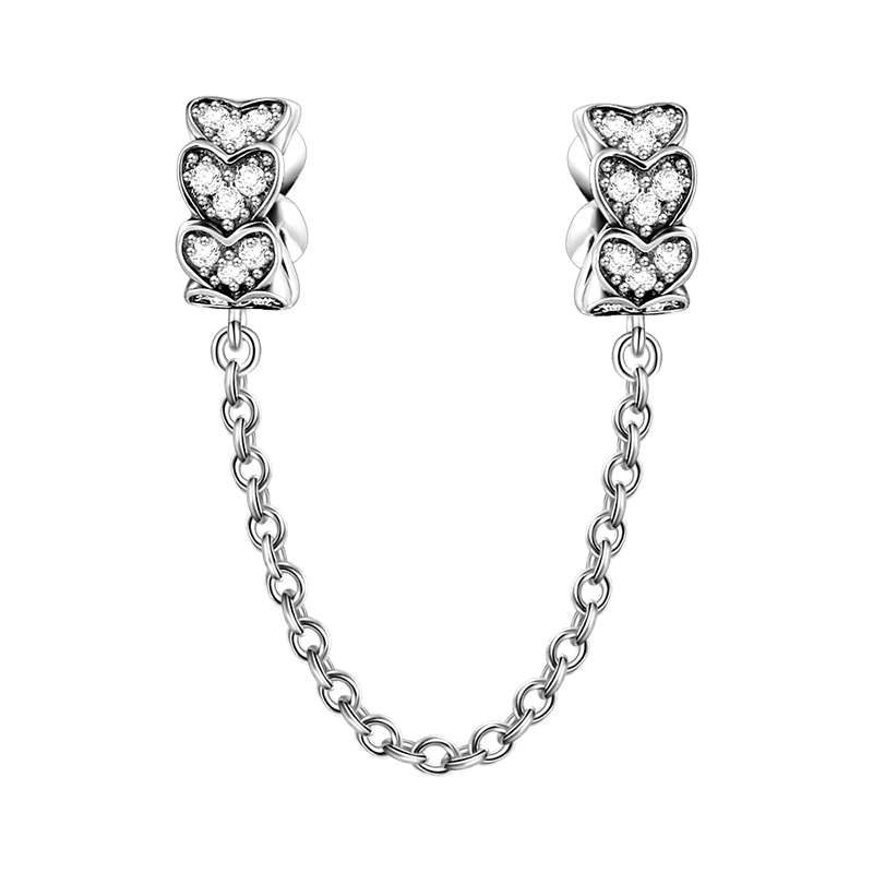 Heart Safety Charm Chain Silver - soufeelus