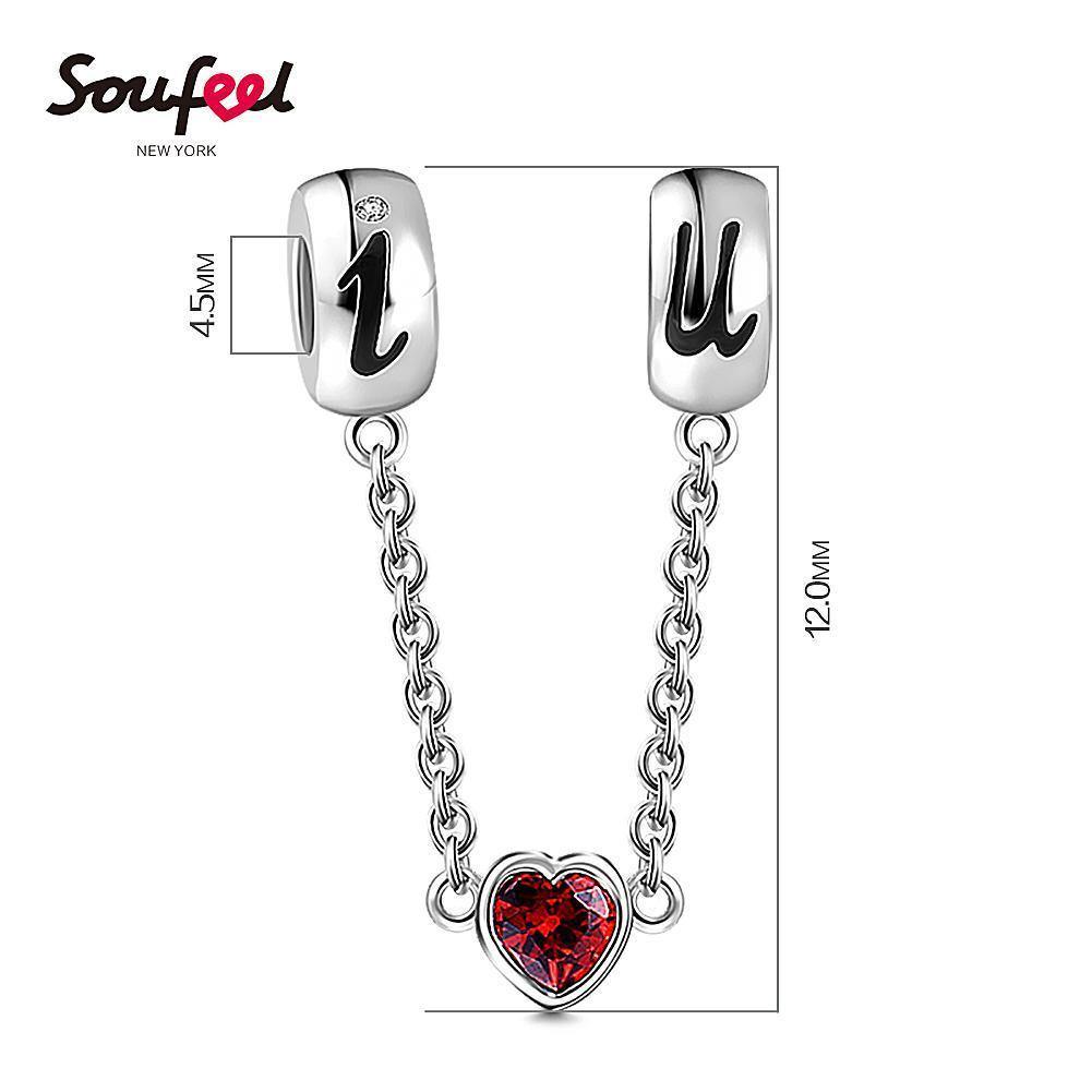 I Love You Charm Safety Chain Silver - soufeelus