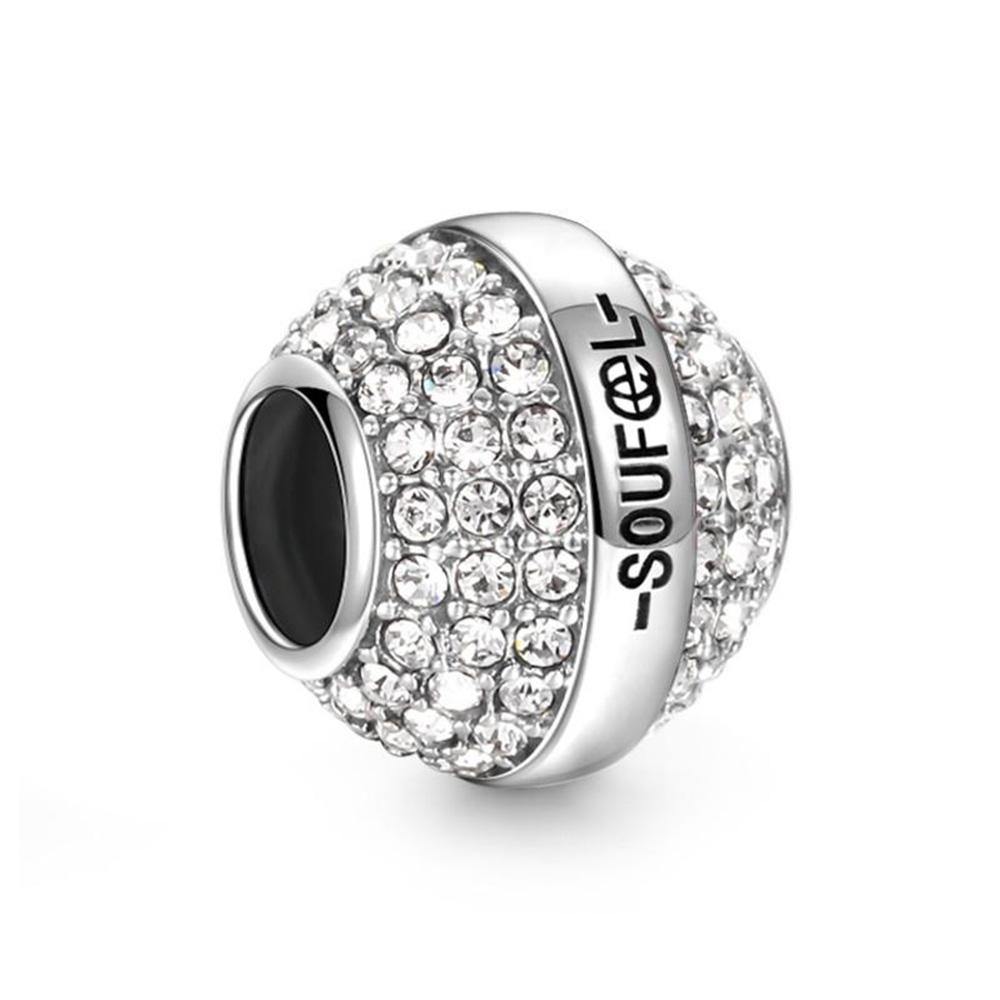 April Birthstone Soufeel Rhinestone Charm Silver - soufeelus