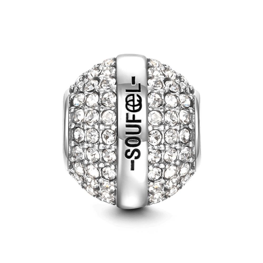 April Birthstone Soufeel Rhinestone Charm Silver - soufeelus