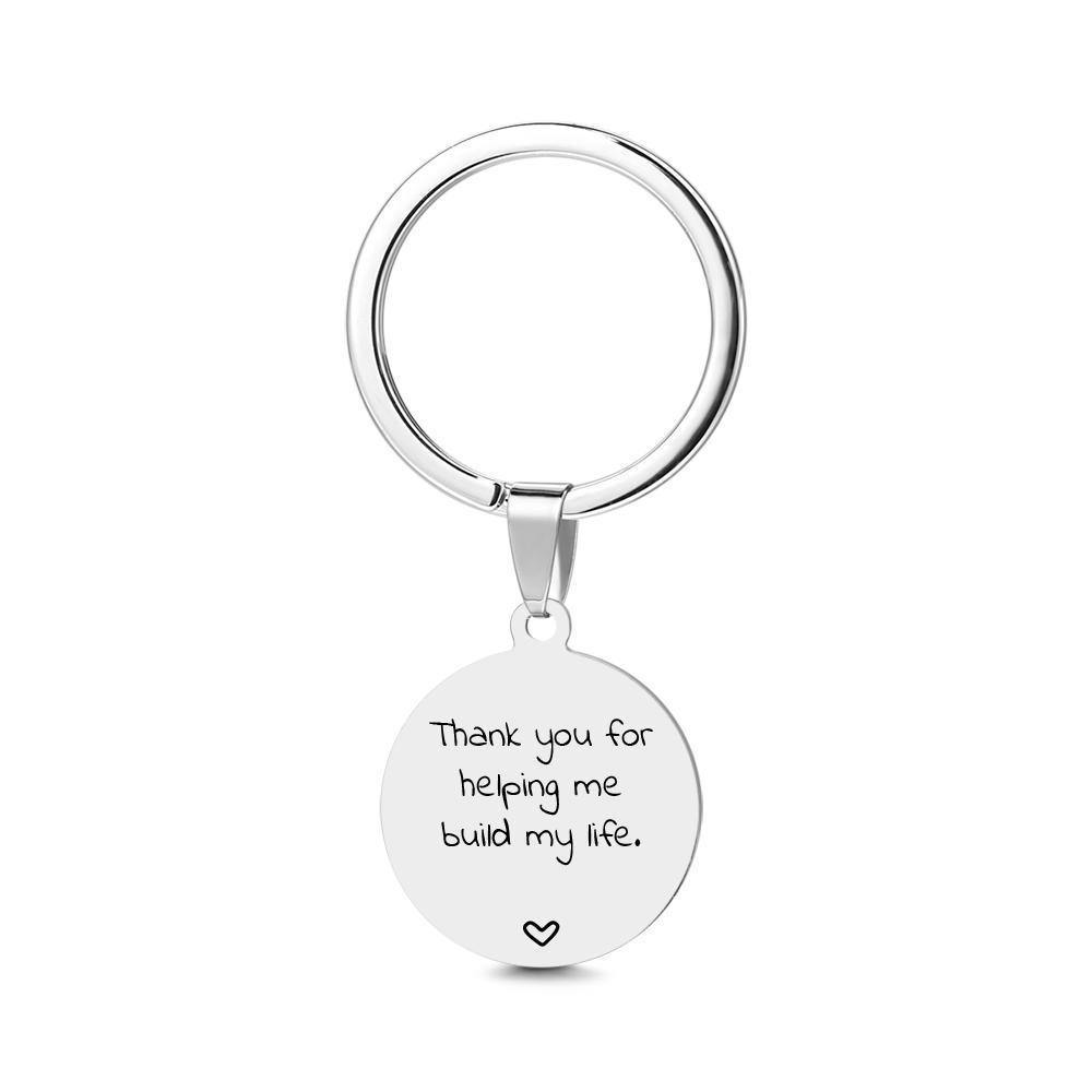 Round Tag Photo Keychain Keepsake Gifts for Daddy Stainless Steel - soufeelus