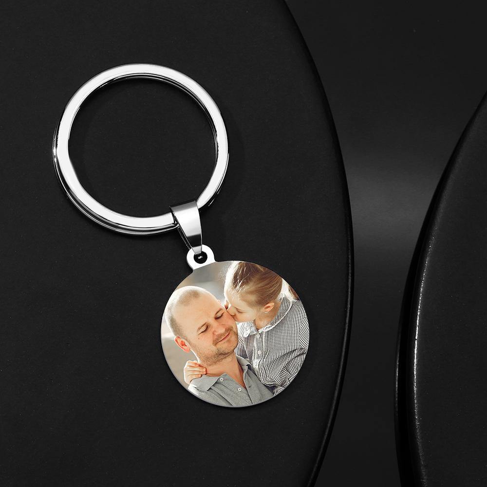 Round Tag Photo Keychain You are a SUPERHERO Gifts for Father - soufeelus