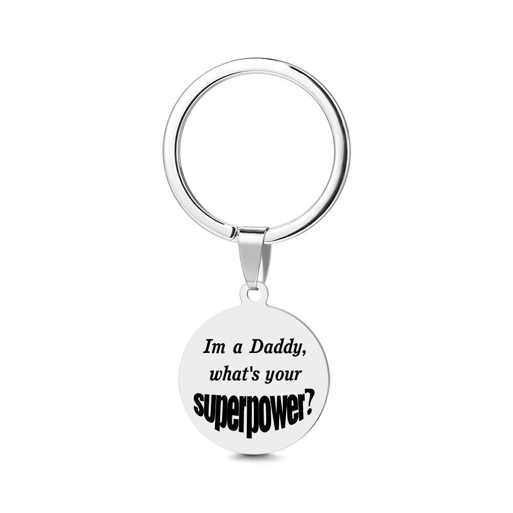Custom Round Tag Photo Keychain Unique Gifts Father's Day Gifts Stainless Steel - soufeelus