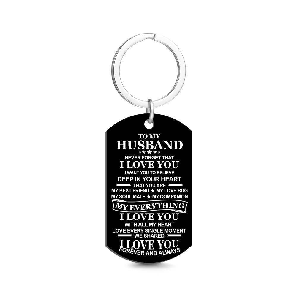 Photo Engraved Keychain To My Husband Keychain Gift for Husband Love Keychain Gift