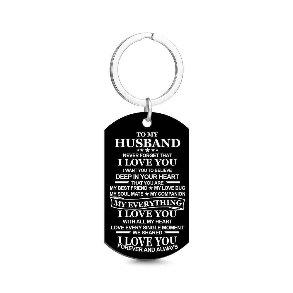 Photo Engraved Keychain To My Husband Keychain Gift for Husband Love Keychain Gift
