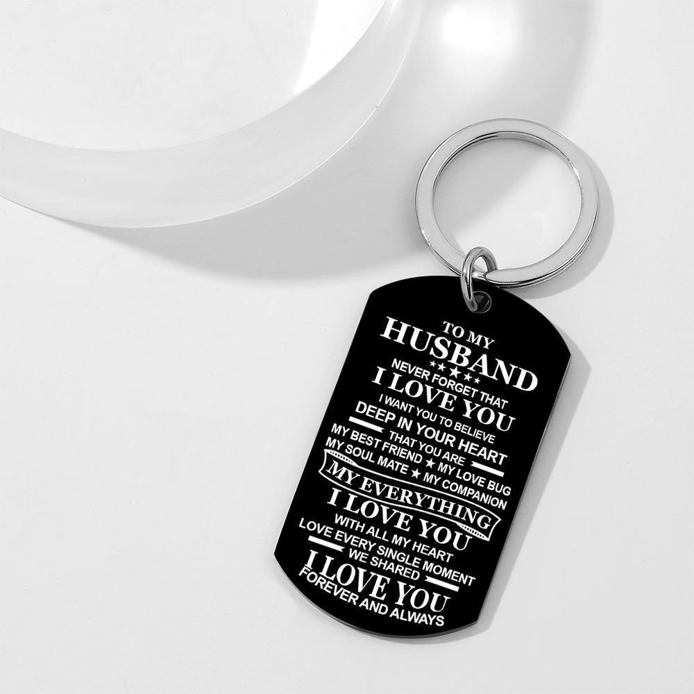 Photo Engraved Keychain To My Husband Keychain Gift for Husband Love Keychain Gift