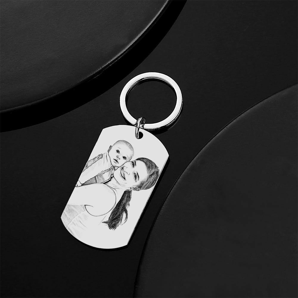 Engraved Tag Photo Keychain Mother's Day Gifts - soufeelus