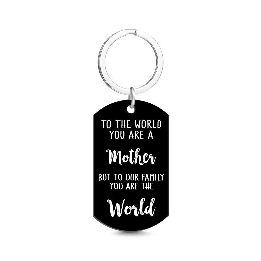 Photo Engraved Tag Keychain Gifts for Mom - soufeelus