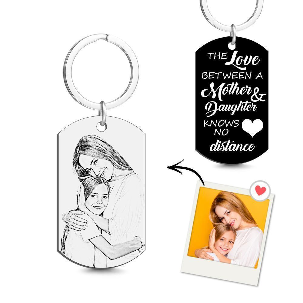 Photo Engraved Tag Keychain Memory Gifts - soufeelus
