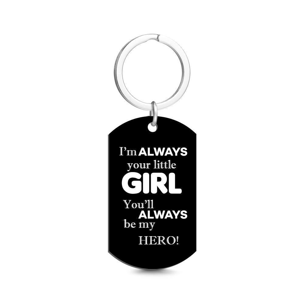 Photo Tag Keychain Dad always be my hero Gifts for Dad - soufeelus