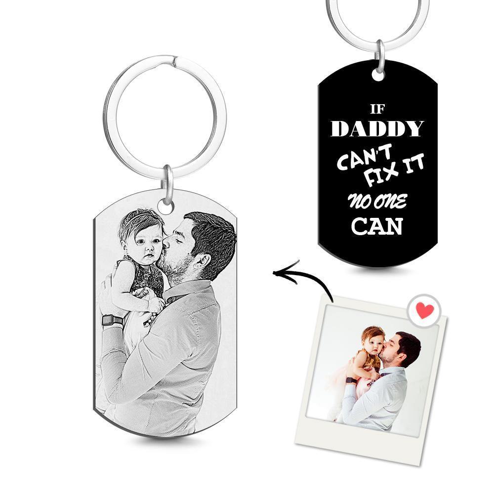 Custom Photo Tag Keychain No one can fix it Gifts for Dad - soufeelus