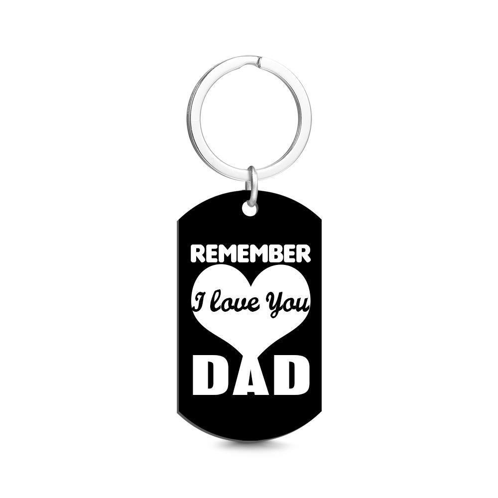 Custom Photo Tag Keychain Remember I love You DAD Gifts for Father's Day - soufeelus